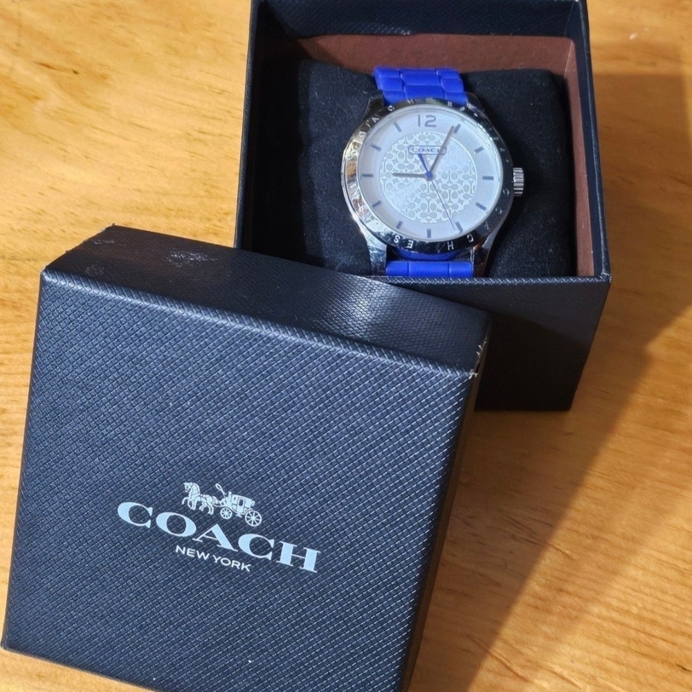 Coach Blue Silver Analog Watch